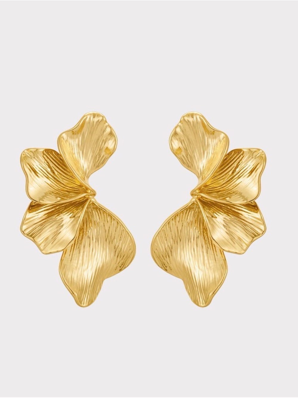 NEW: Gold Floral Petal Statement Earrings - Women Jewelry ๐๐ข๐ข๐ ๐๐ฆ ๐ก๐๐ช ๐๐ข๐ก๐๐๐ง๐๐ข๐ก - Picture 7 of 16